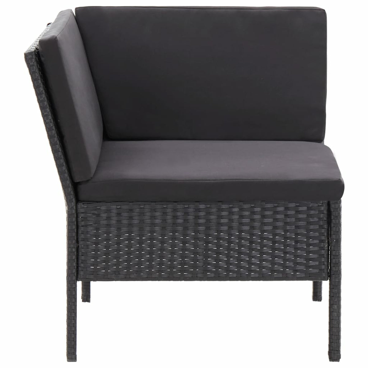 3 Piece Poly Rattan Outdoor Sectional Sofa Set with Cushions Steel Frame A473
