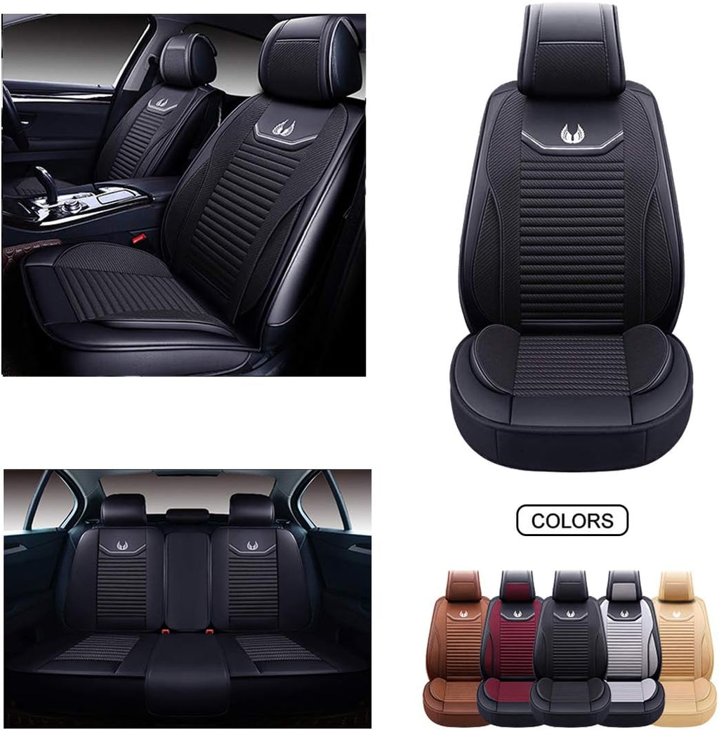 Red Faux Leather Car Seat Covers Set H603
