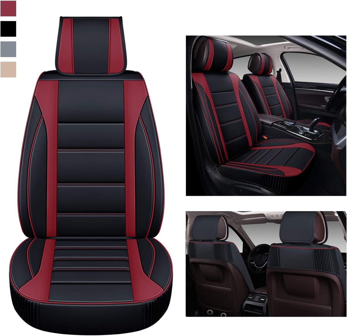 Leather Car Seat Covers Full Set with Faux Waterproof Leather D993