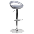 Silver Plastic Adjustable Height Barstool with Chrome Base W845664
