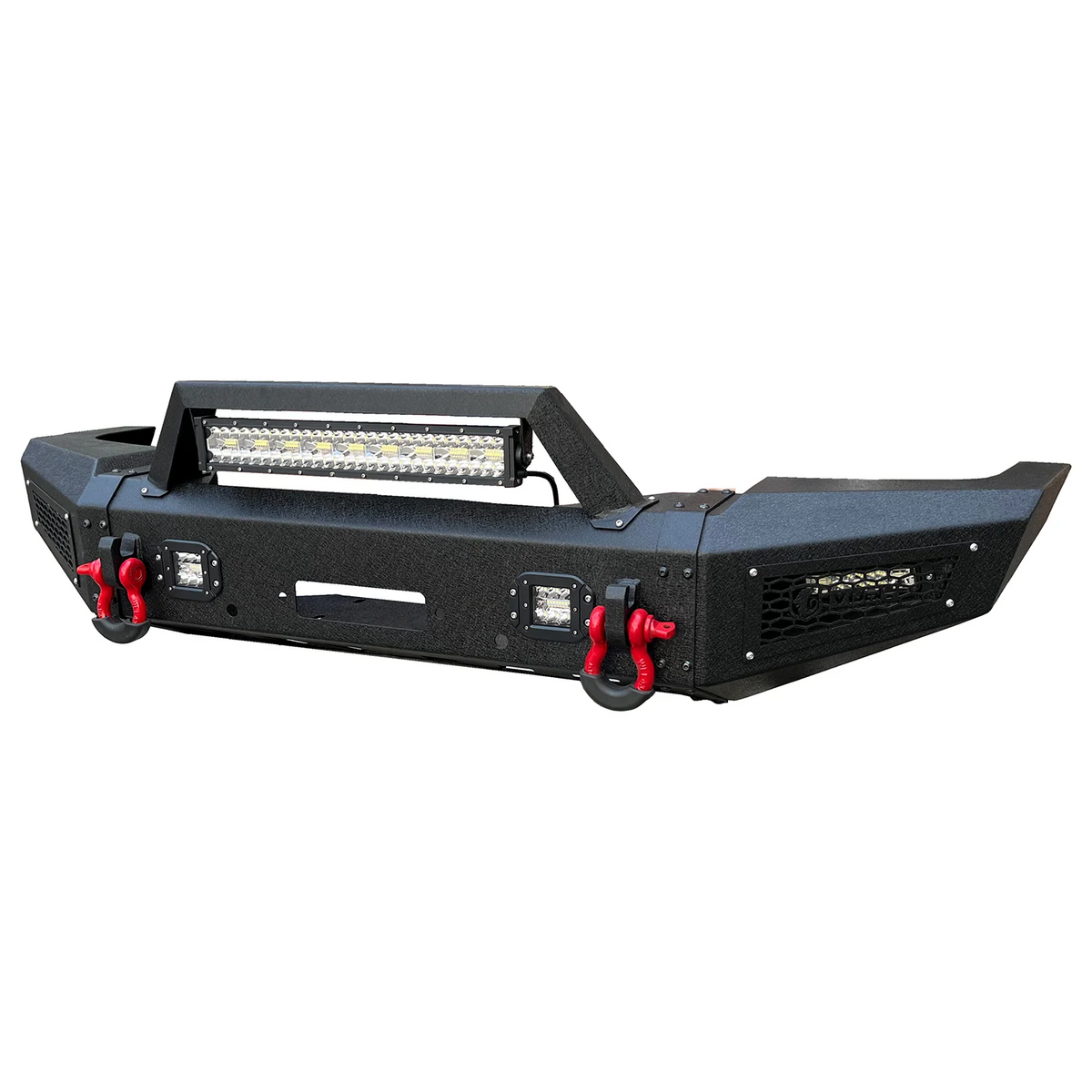 Black Steel Front Bumper with Winch Plate and LED Lights Z74761