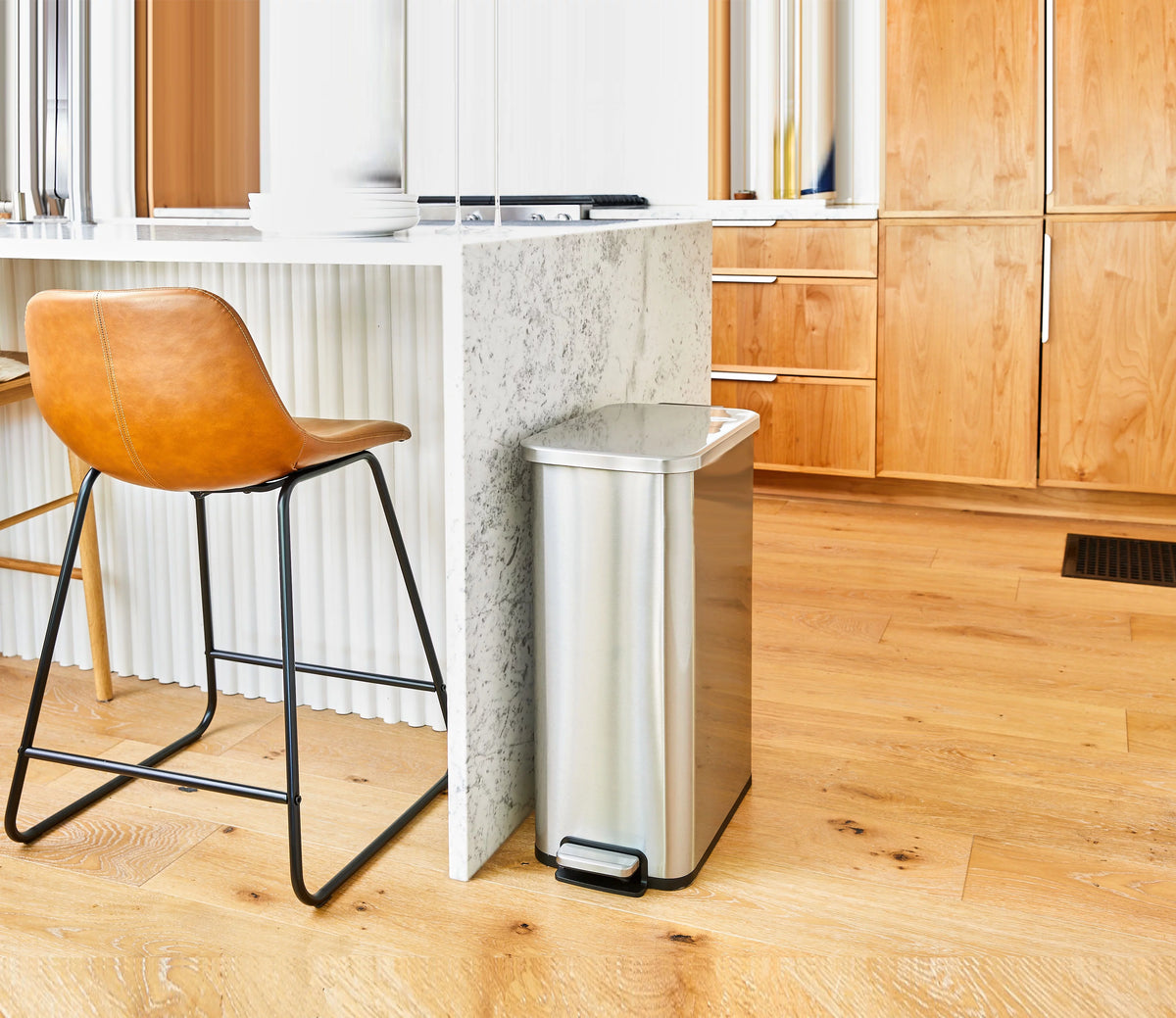 13.2 Gallon Stainless Steel Slim Step Trash Can O2385