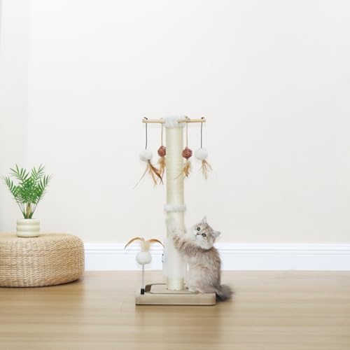 Beige 25 inches Cat Scratching Post I32129