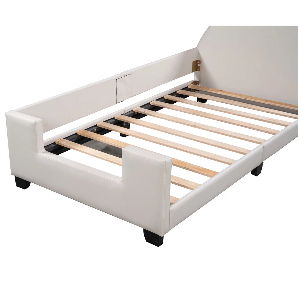 White Twin Size Upholstery Daybed with Headboard O132