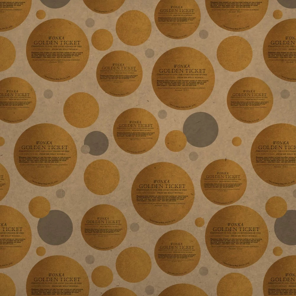 Golden Ticket Kraft Wrapping Paper Roll X99505