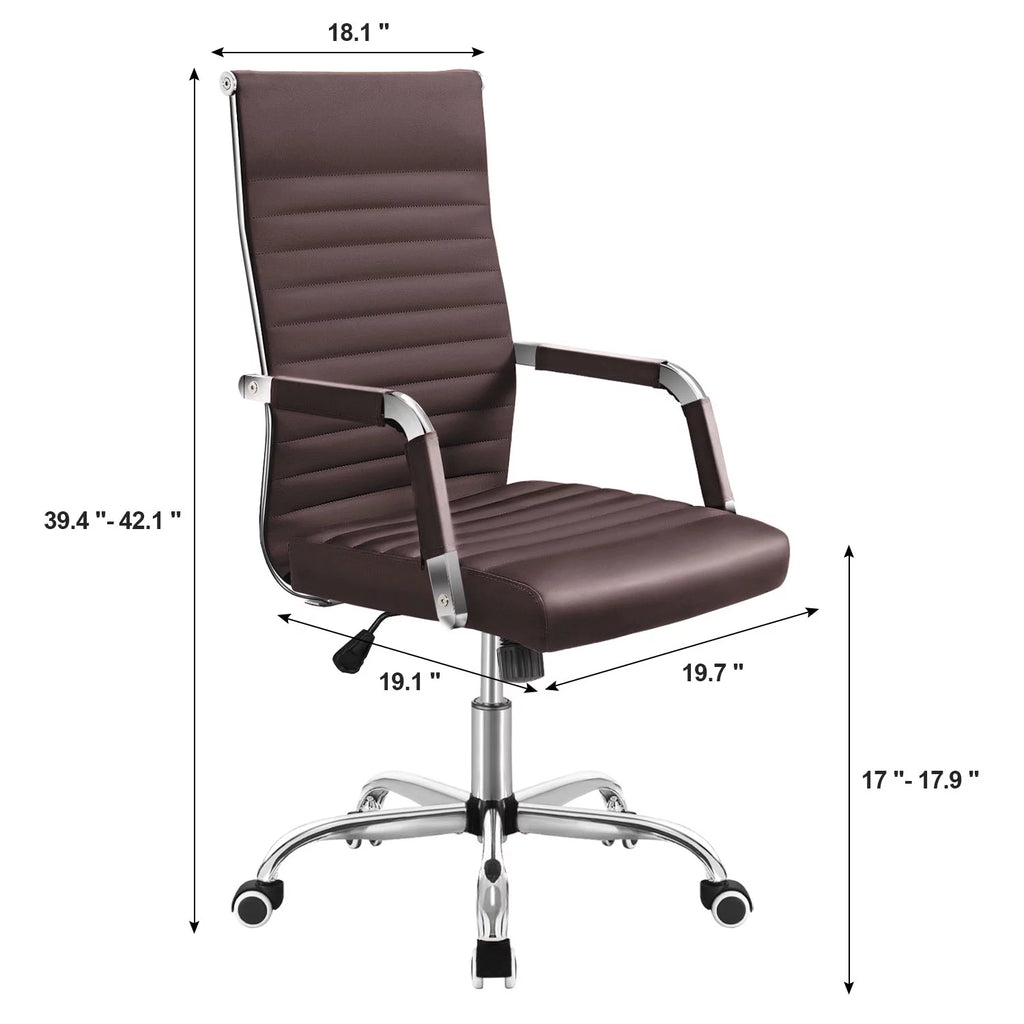 White Faux Leather Office Chair with Arms H18427