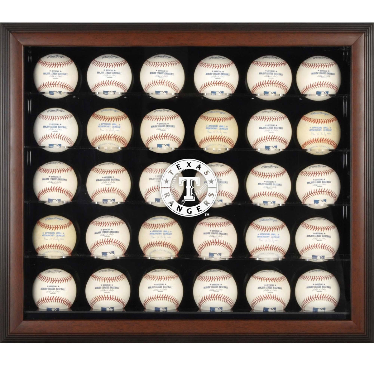 Brown Framed 30-Ball Display Case I616784