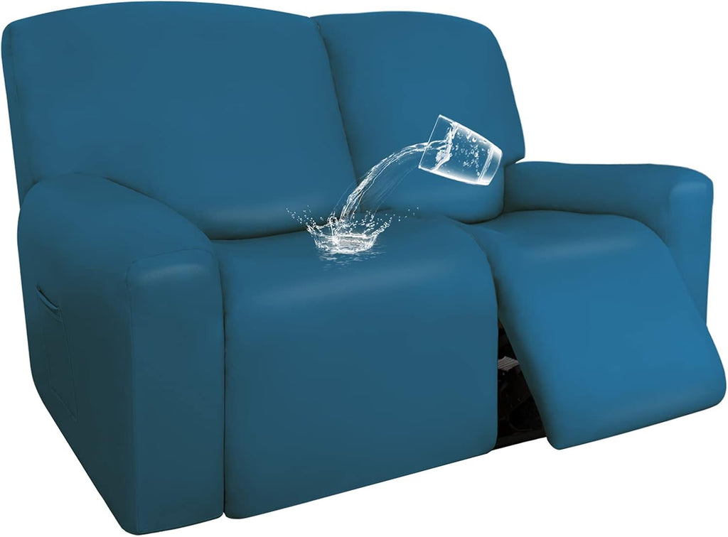 Navy 6 Pieces Stretch Recliner Loveseat Slipcovers G544563