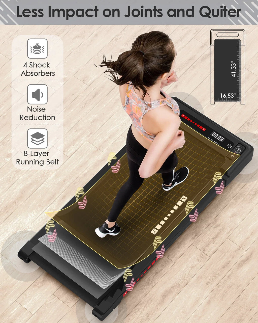 Electric Treadmill 2.5HP Portable Walking Machine with Bluetooth W261099