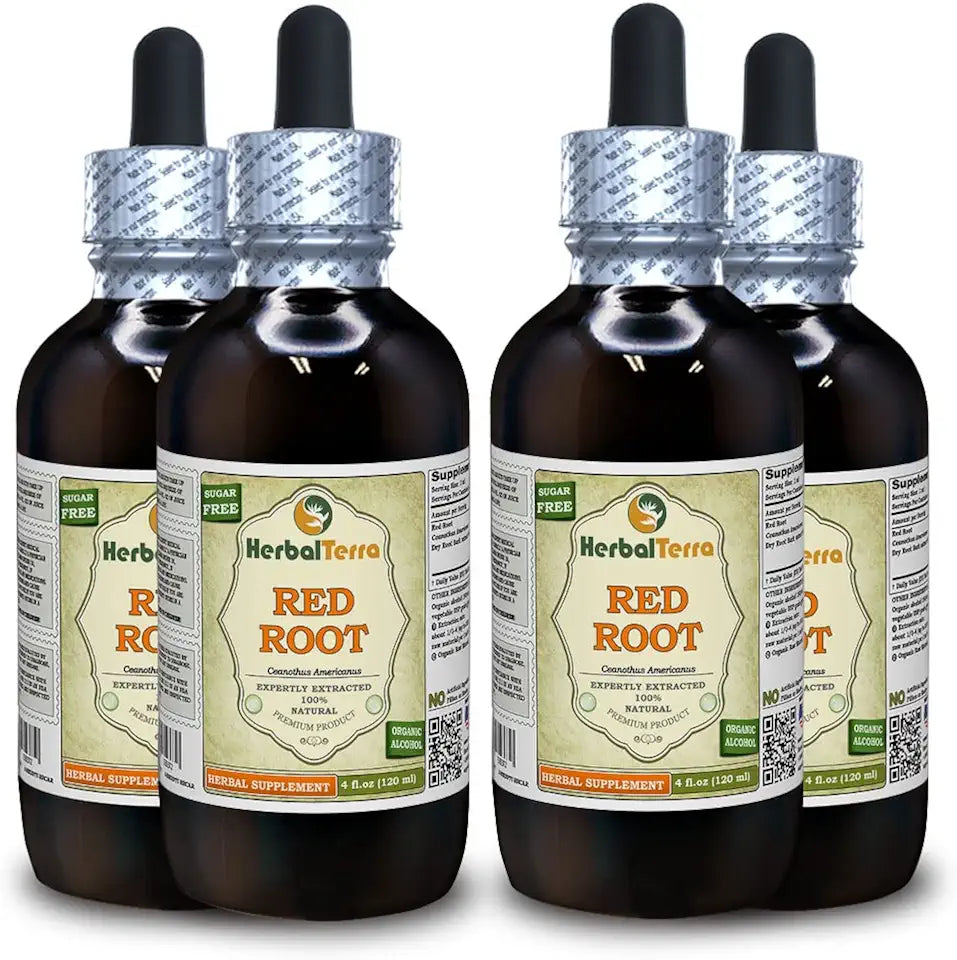 Red Root Dried Root Bark Liquid Extract 4x4 fl.oz W96511