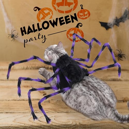 Furry Purple and Black 8 Legs Dog Cat Costume E366852