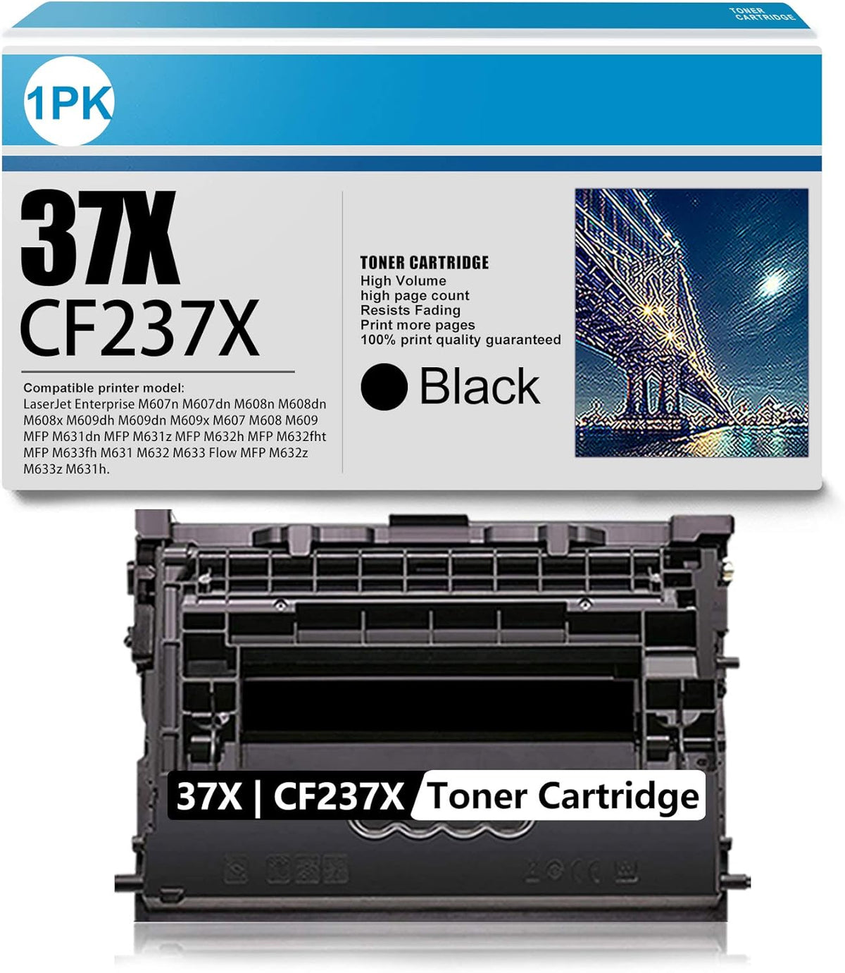 Black High Yield Toner Cartridge 37X CF237X R1607