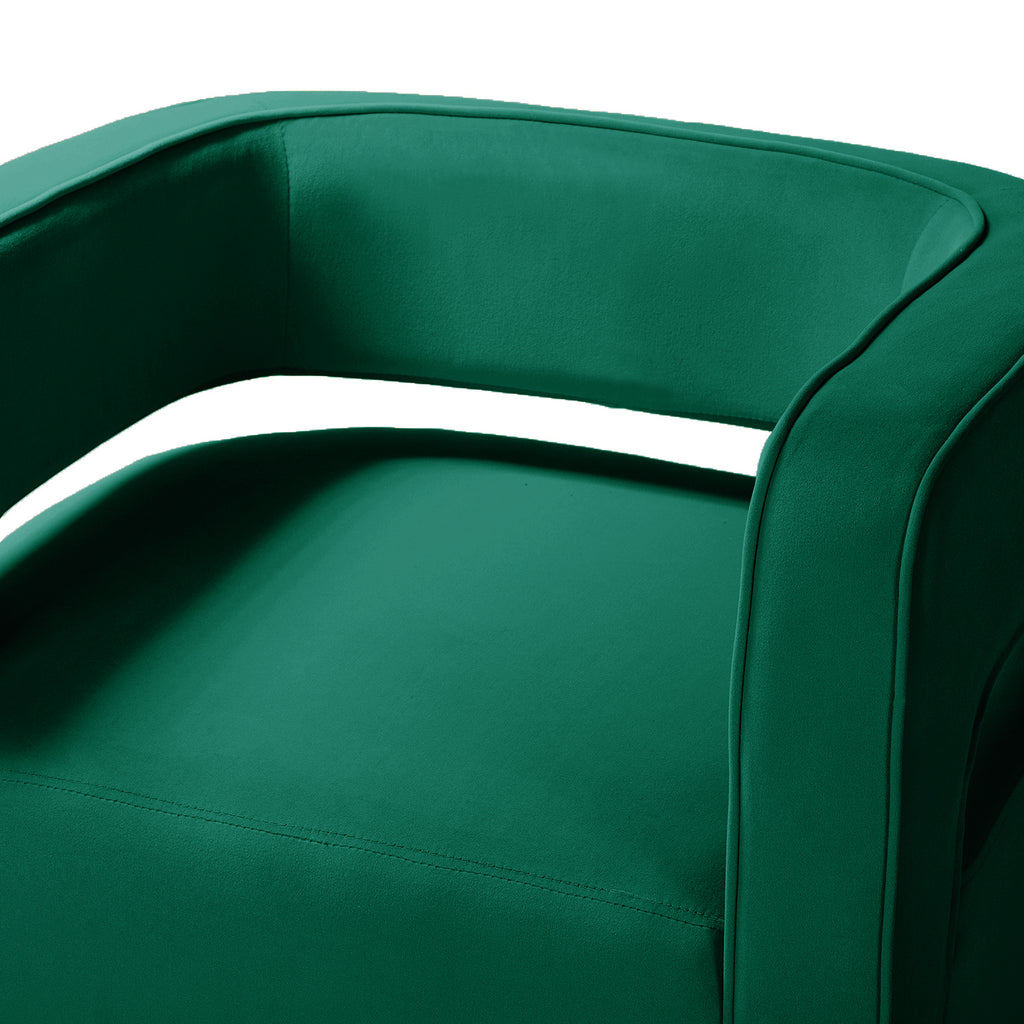 Green Velvet Swivel Accent Chair with Gold Metal Base D182364