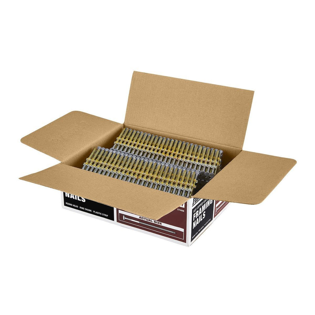 21° 3 in. Galvanized Ring Shank Framing Nails 2500 Pack L5752