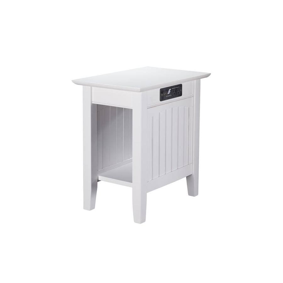 White Wood End Table Q16529