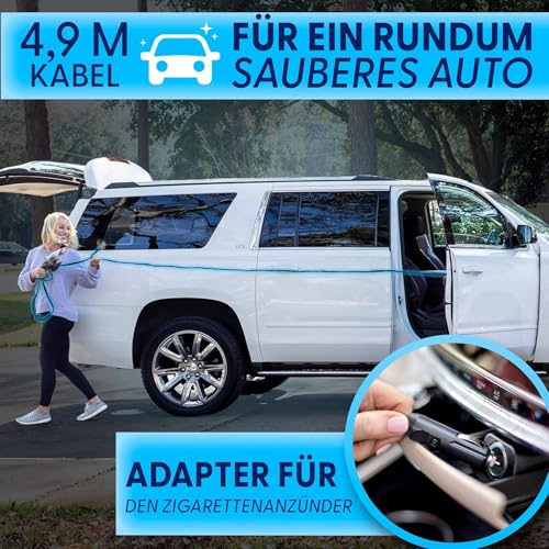 Portable Handheld Car Vacuum Cleaner with 16ft Cord, Bag, and Attachments M786115