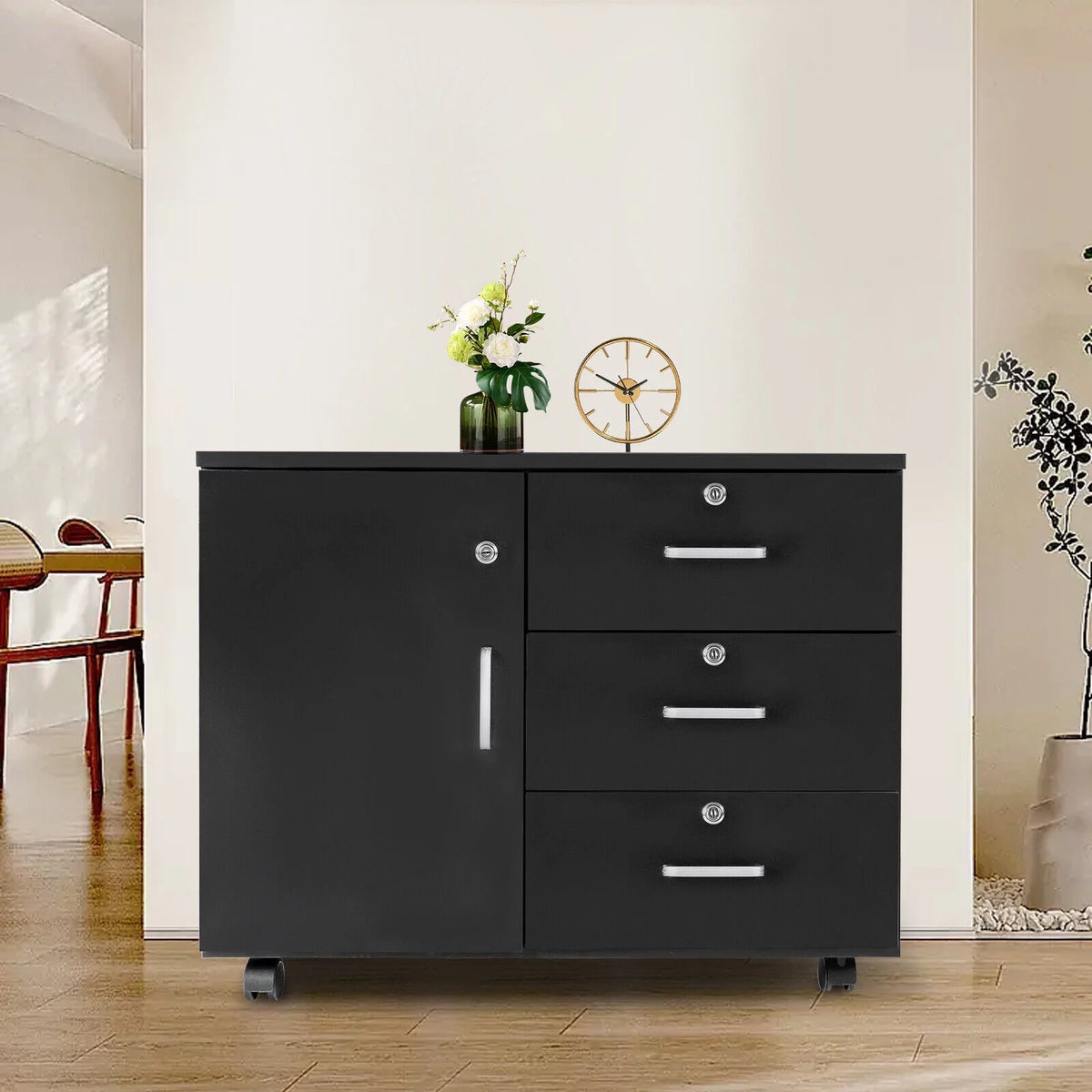 3 Drawer Lockable Mobile Filing Cabinet I603