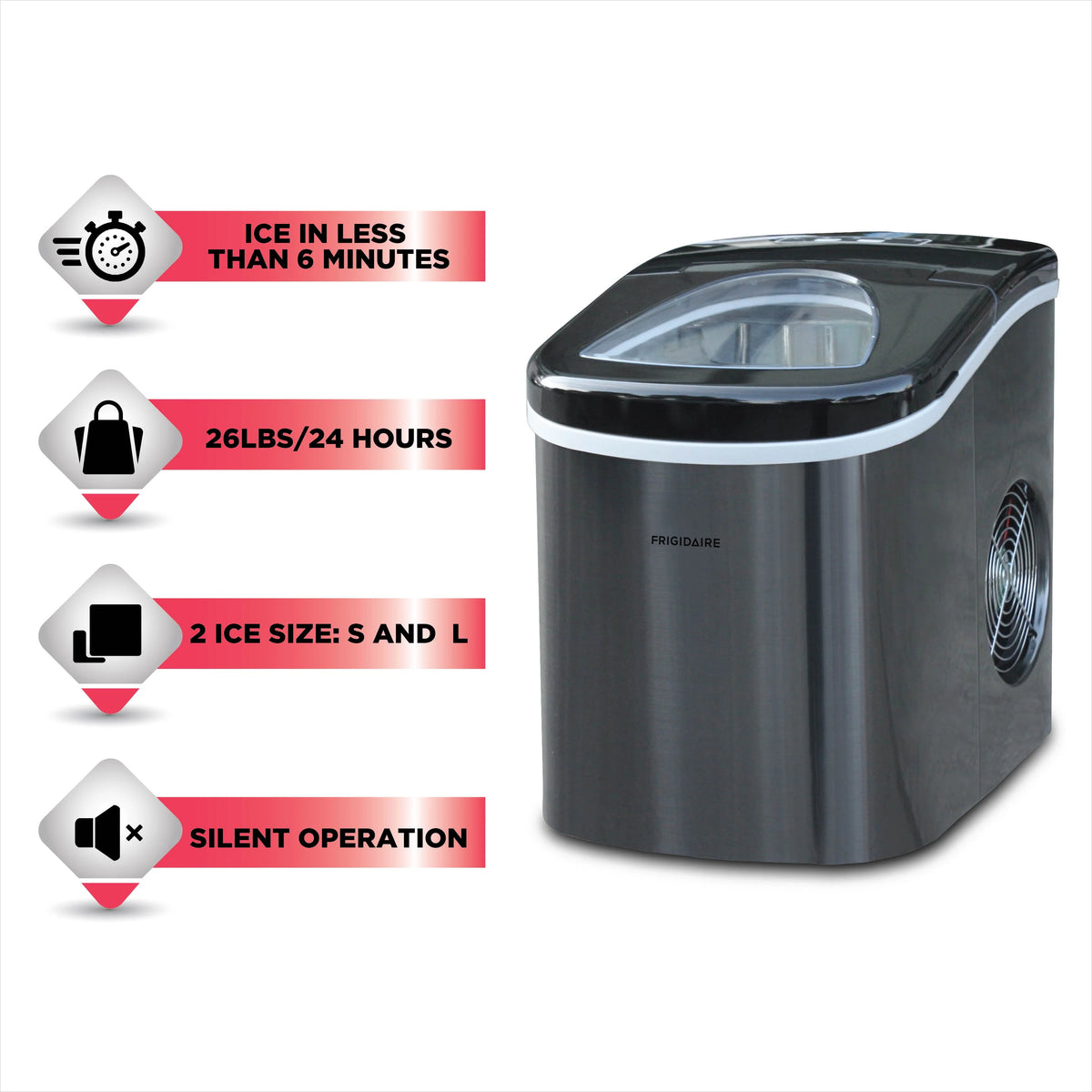 2.3 Qt. Stainless-Steel Counter Top Ice Maker Y2501