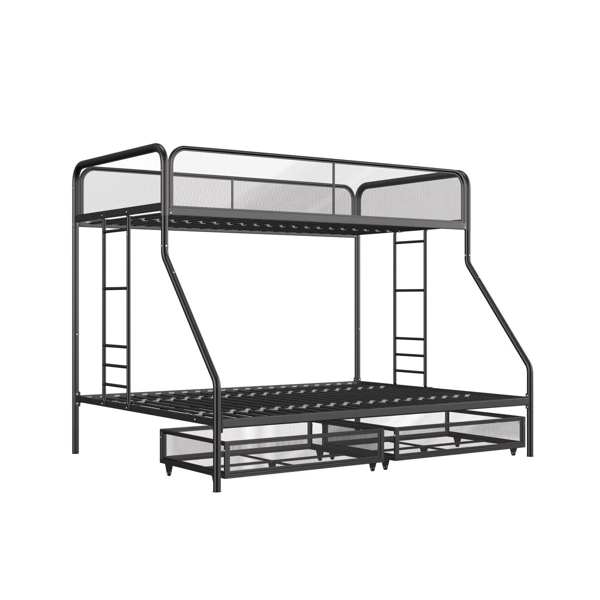 Black Metal Bunk Bed with Storage Drawers S968346