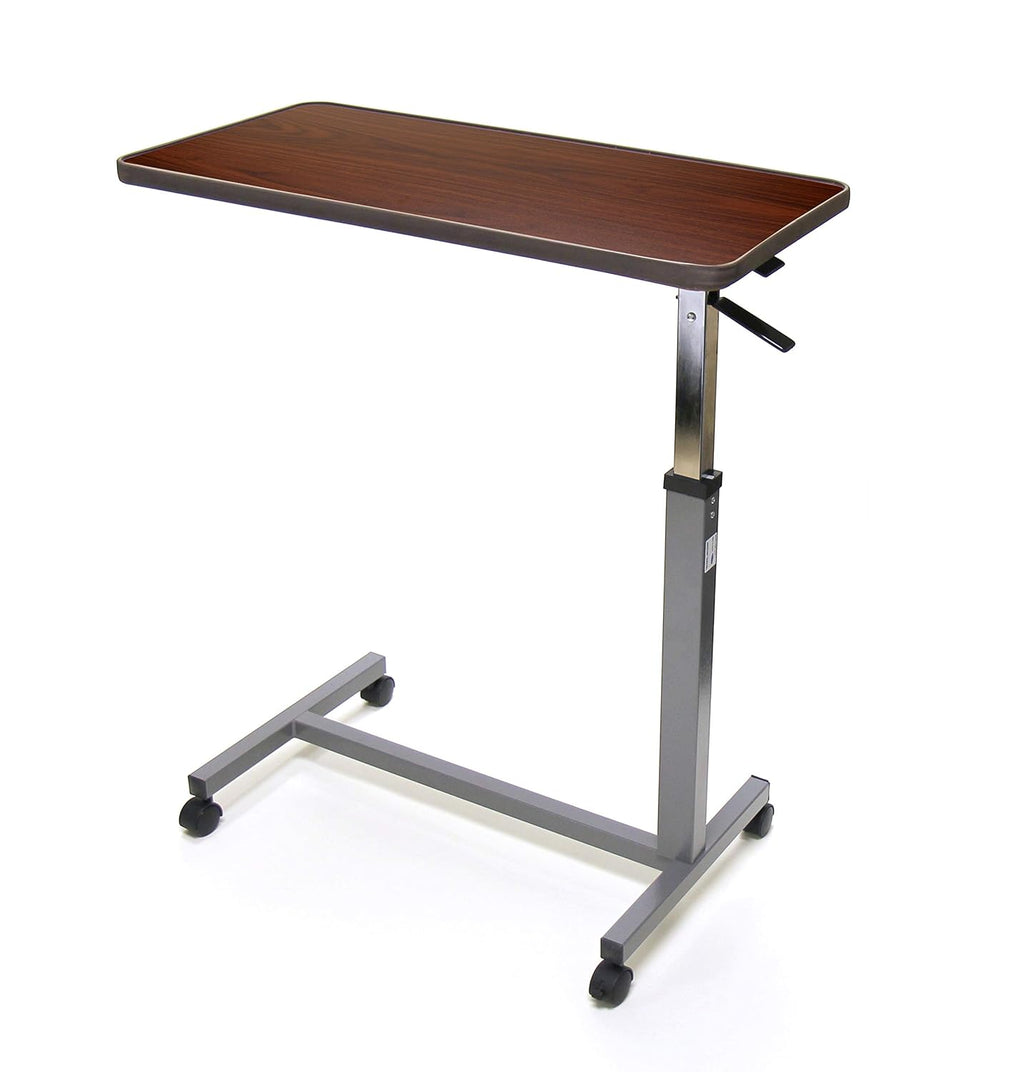 Hospital Style Overbed Table with Adjustable Height Tilt Top and Wheels I910