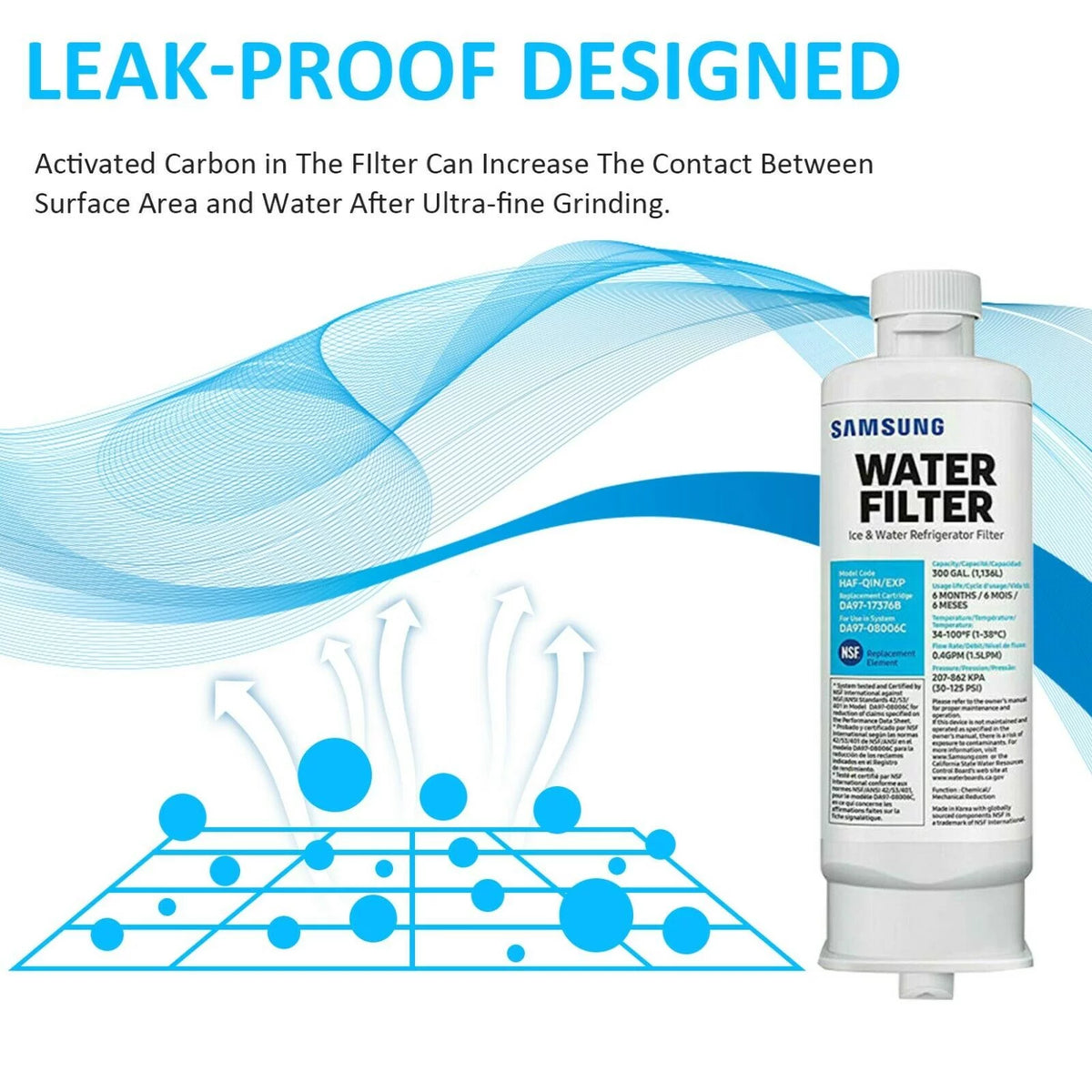 4 Pack Refrigerator Water Filter Z497