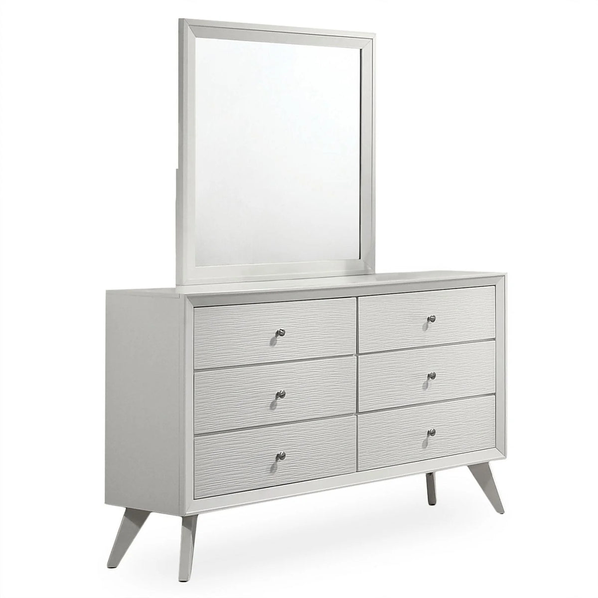 5pc Wood White Bedroom Set King P3107