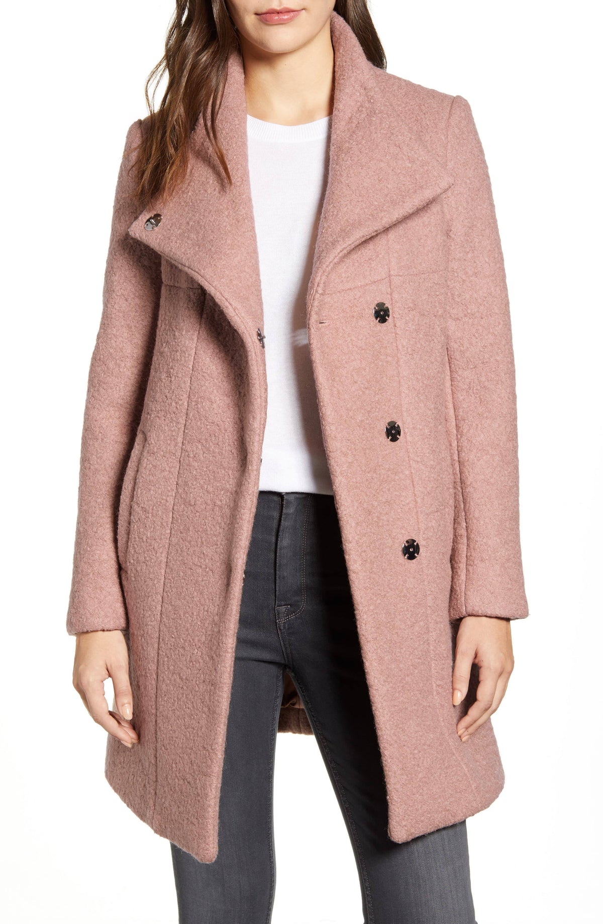 Black Boucle Walker Coat X5374