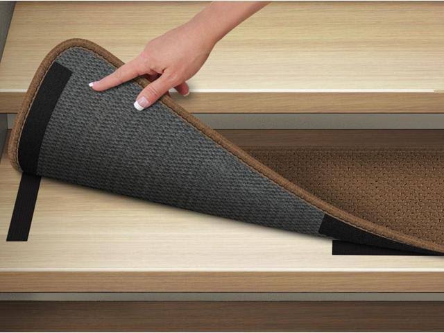 Set of 15 Carpet Stair Treads - Toffee Brown - 8 in. x 30 in. Q82839