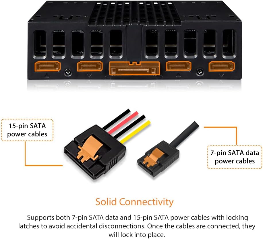 Tray-Less 4X 2.5 SAS/SATA SSD/HDD Mobile Rack for 5.25" Bay, Pack of 2 T590