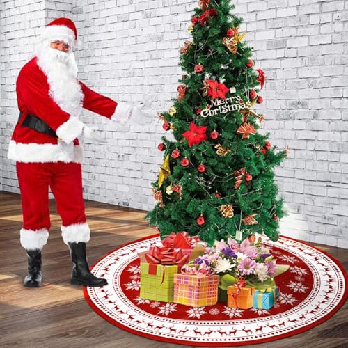 36 inch Snowflake Reindeer Christmas Tree Skirt V9464