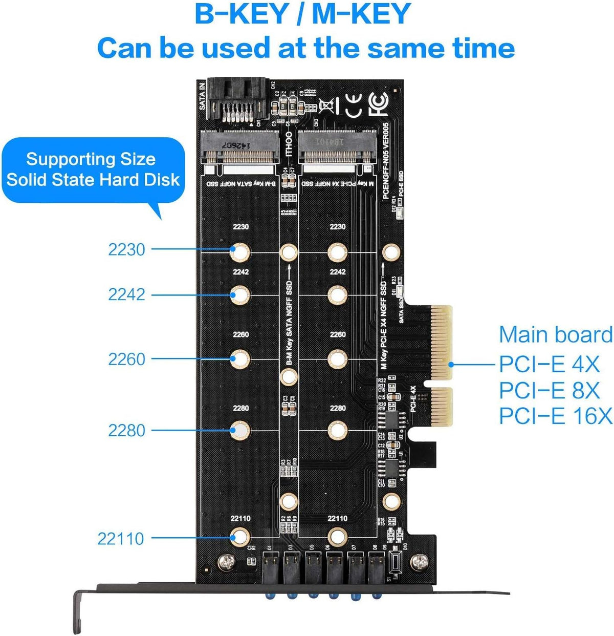 M.2 SSD to PCIe 3.0 X4 Adapter Card with Low Profile Bracket R4933