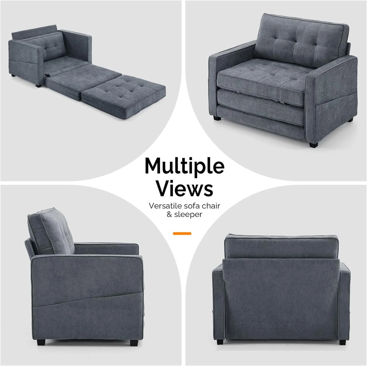 Full Size Chenille Futon Sofa Bed B369272