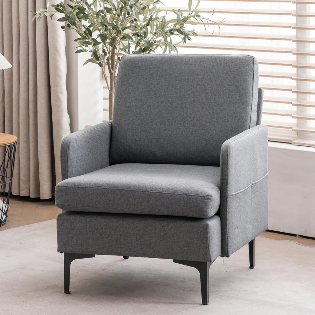 Dark Grey Fabric Accent Chair O4195