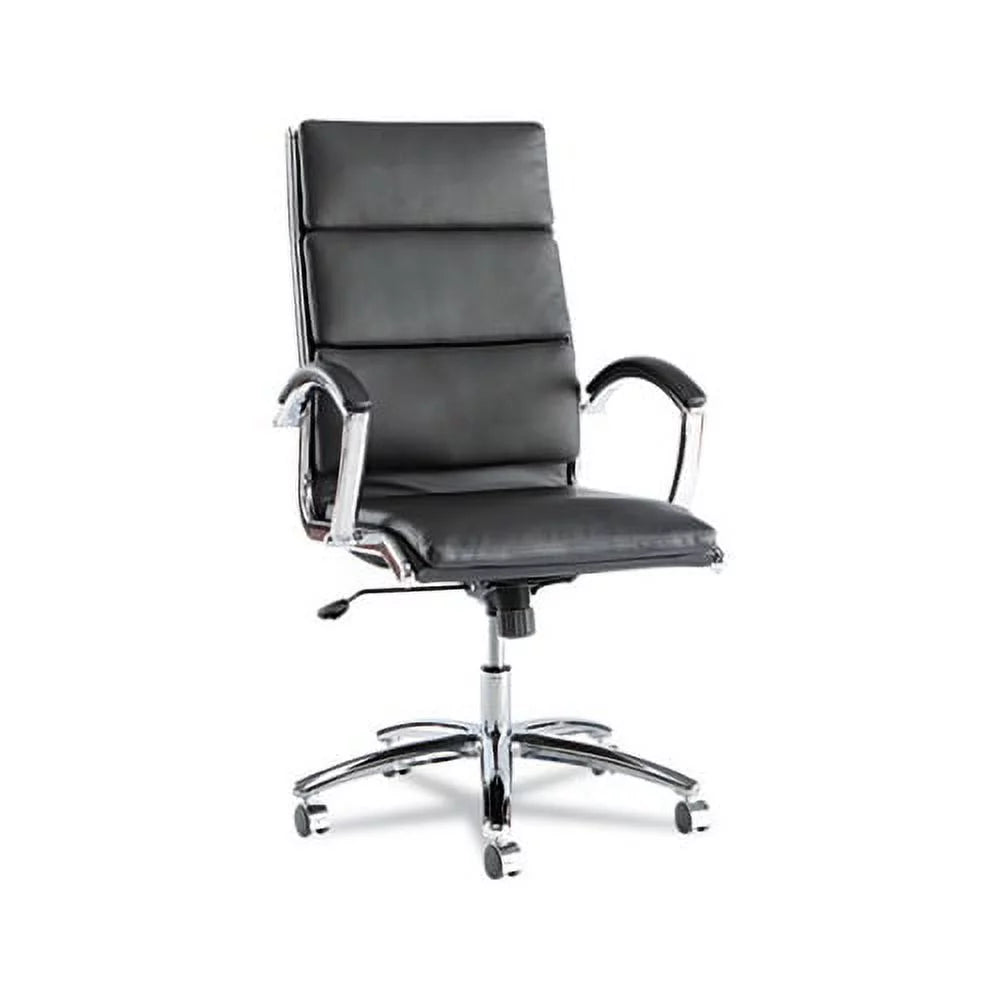 Black High-Back Chair with Chrome Base T393