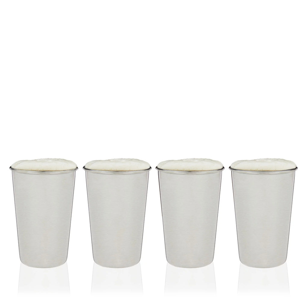Stainless Steel Pint Glasses 16 Oz Set of 4 B556760