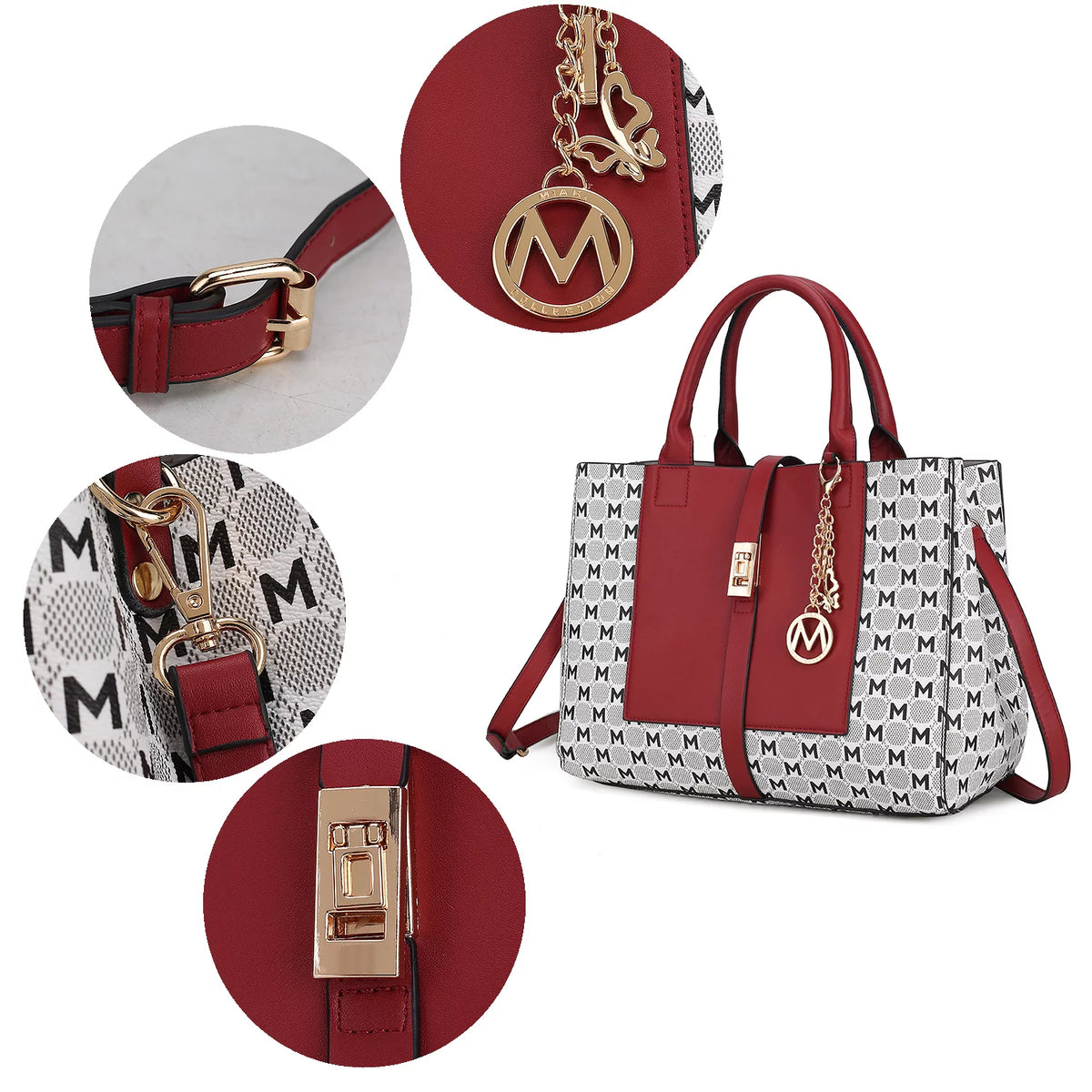 Satchel Handbag with Wallet 2 Pieces F41324