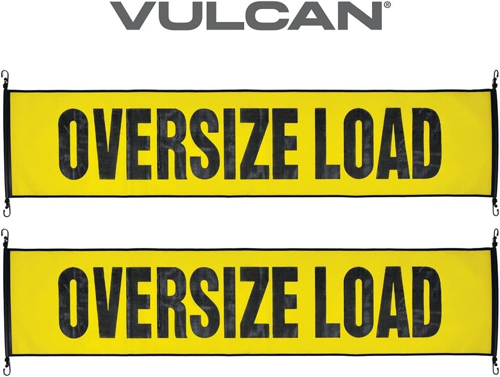 Oversize Load Banner with Heavy Duty Metal Hooks 18 Inch x 84 Inch Pack of 2 Z452687