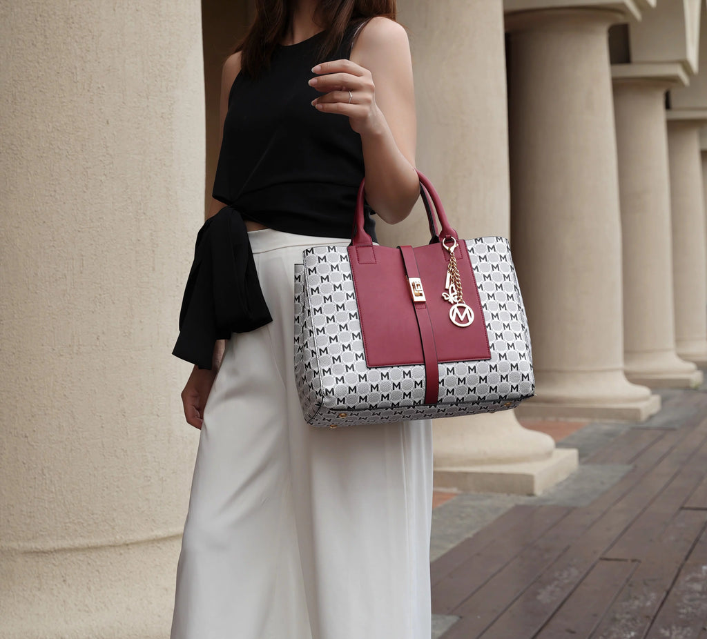 Satchel Handbag with Wallet 2 Pieces F41324