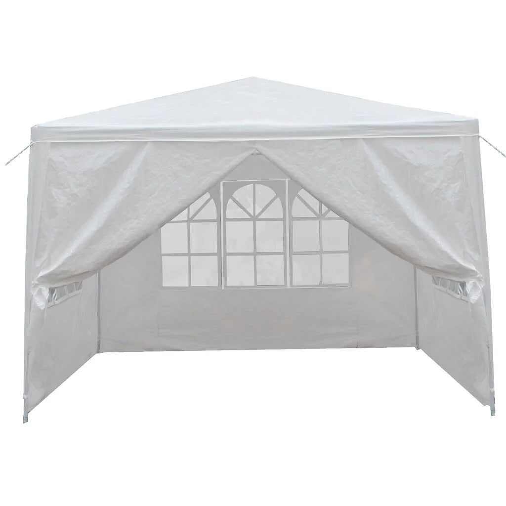 White 10'x10' Carport Canopy Tent with Windows A669953