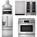 36 Gas Range, Range Hood, Microwave, Refrigerator, Dishwasher, Wine Cooler D1072