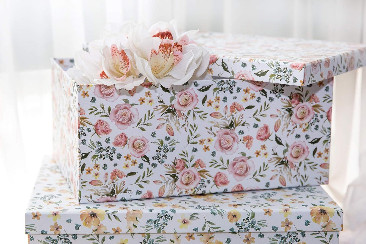 Summer Bouquet Set of 3 Paperboard Nesting Boxes H39821