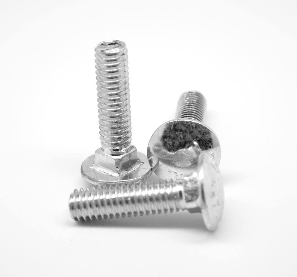 1/4x22-20 x 3/4x22 Coarse Thread Carriage Bolt Low Carbon Steel Zinc Plated Pk 500 U1848