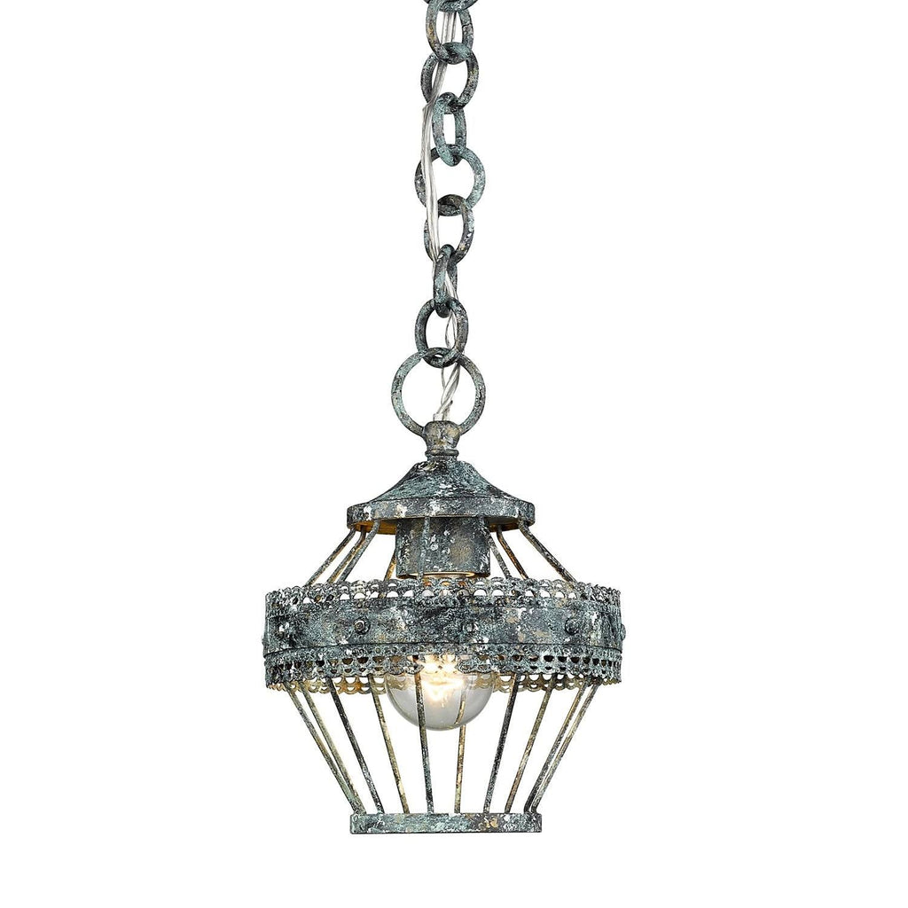 Blue Verde Patina Finish Mini-Semi Flush Mount Light B6970