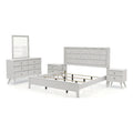 5pc Wood White Bedroom Set King P3107