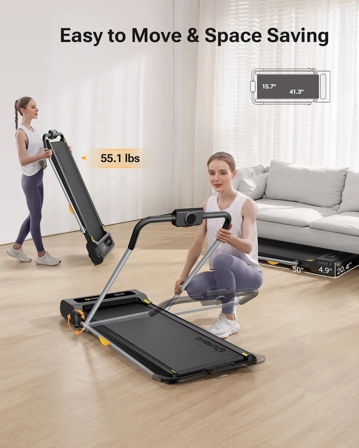 2 in 1 Folding Treadmill 2.5HP F46073