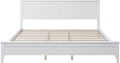 King Size White Platform Bed Frame with Headboard C870