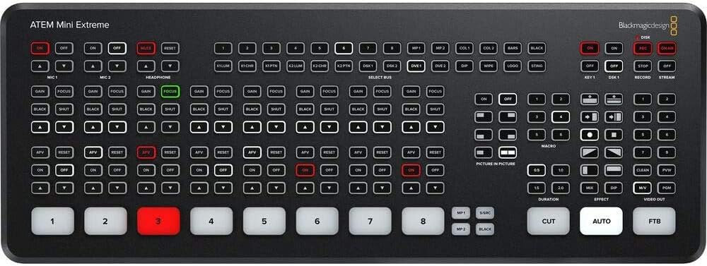 ATEM Mini Extreme HDMI Live Stream Switcher Bundle with HDMI Cable, Cat5e Cable, and Cable Ties X444
