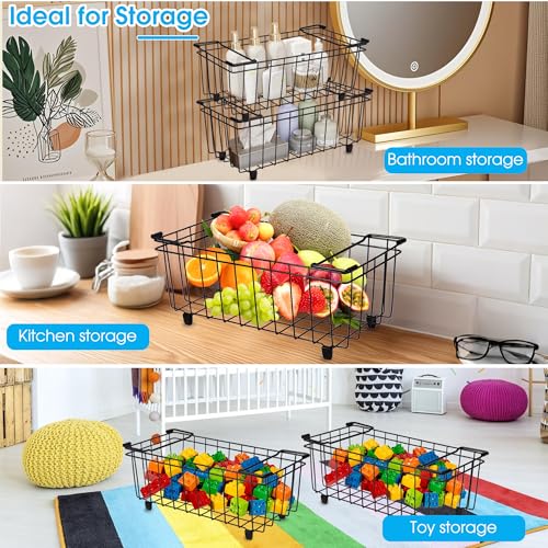 4 Pack Stackable Freezer Organizer Bins with Handles V52081