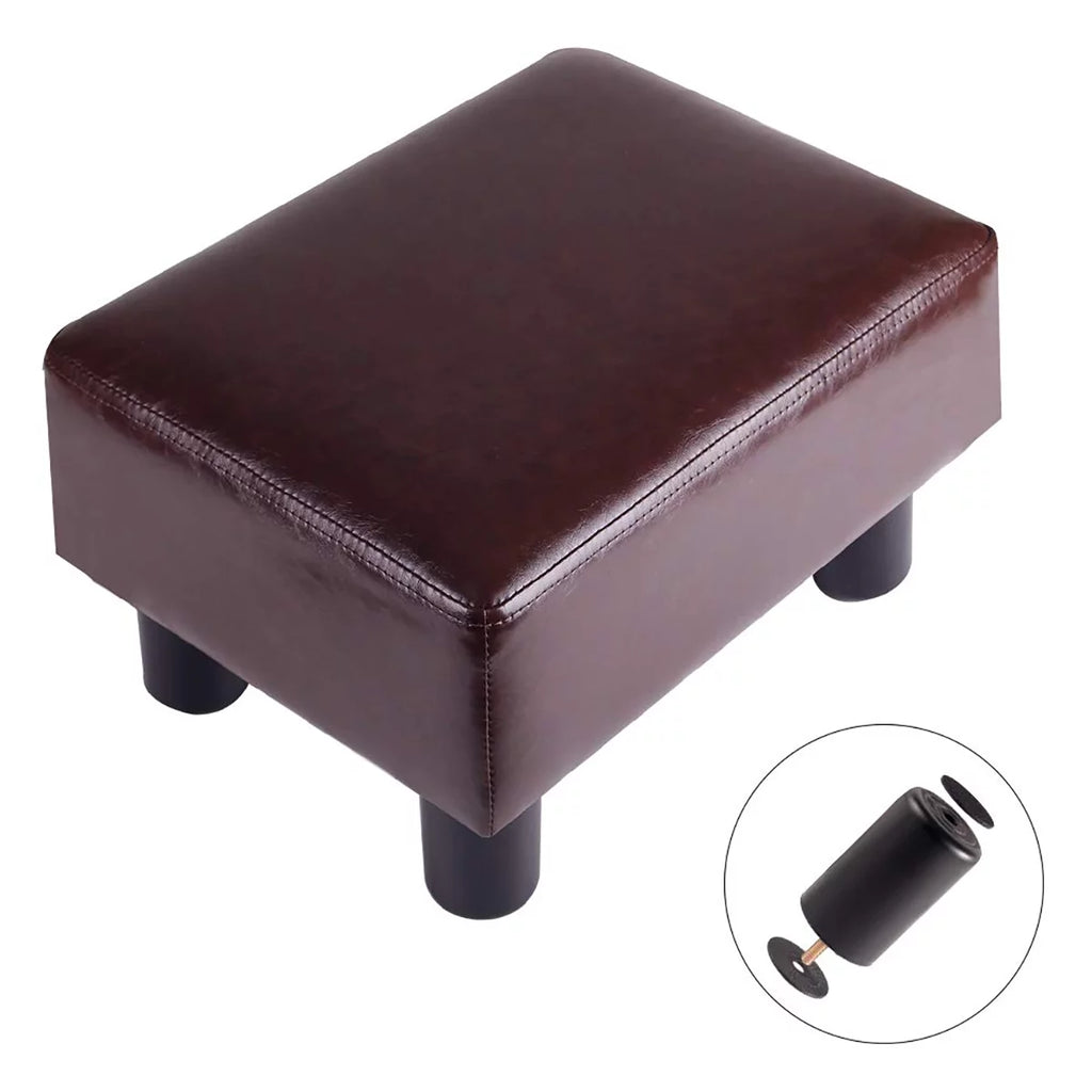 Brown Faux PU Leather Ottoman Footstool R3354