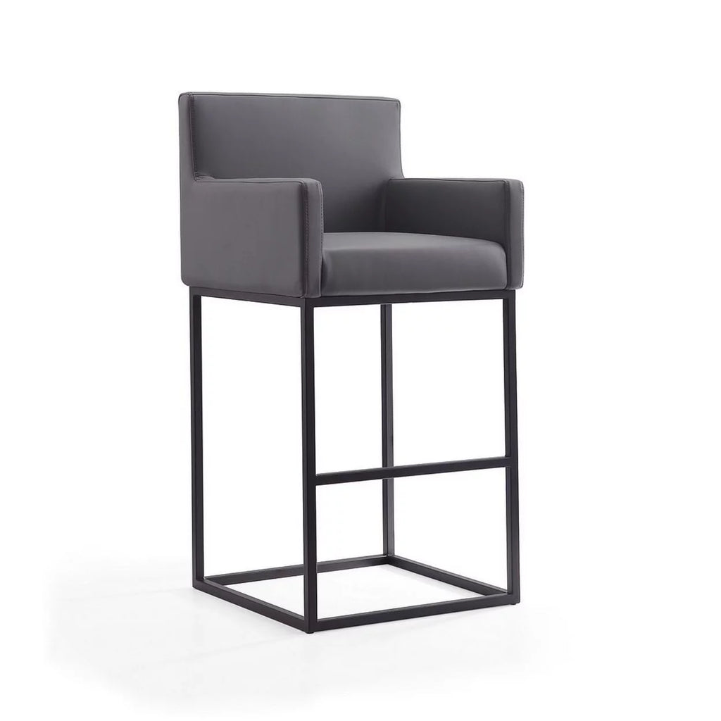 30" Faux Leather Barstool in Gray A57221